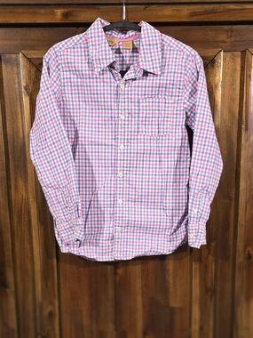Classic Kids Button-Down Shirt in Pink & Blue Check